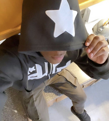 Star Letter Print Hoodies