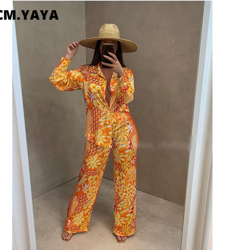 Peacock Set Button Up Blouse and Pants